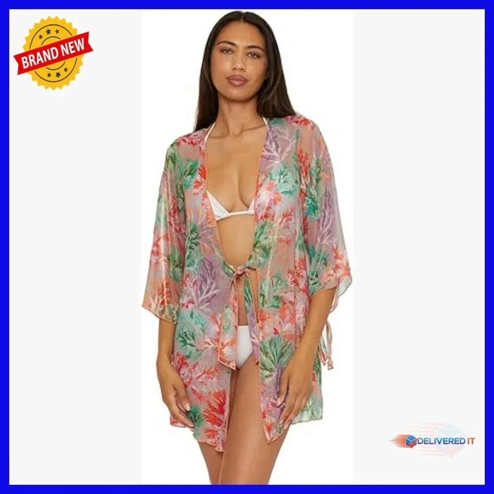 Sheer Tie Front Tunic Beach Coverup 34.5